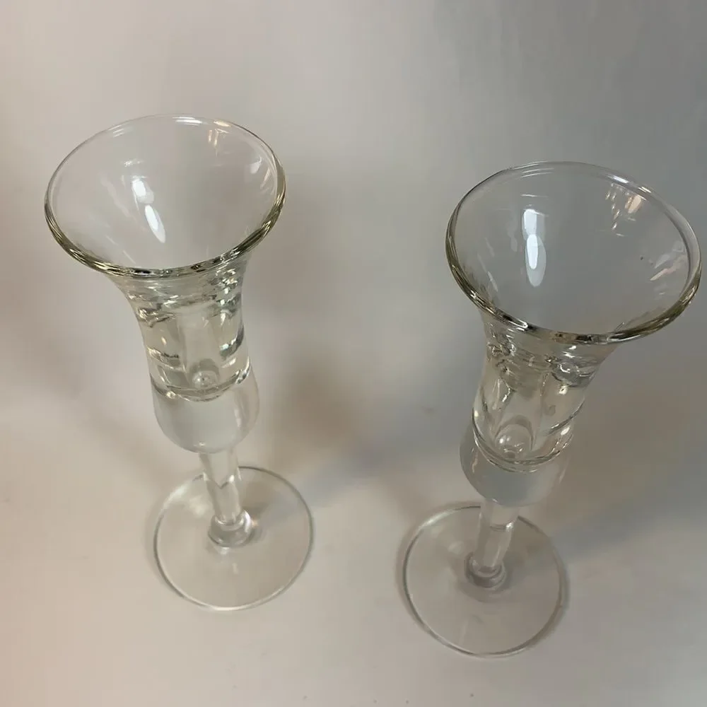 Hand Blown Vintage 1 Oz  Glass 2 Cordial Specialty Bar Cocktail Liquor Glasses